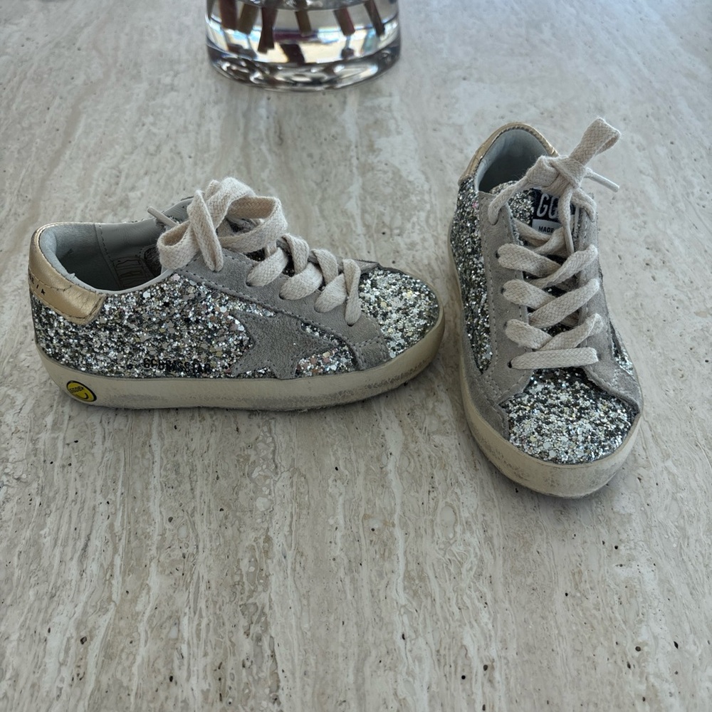 Golden Goose Silver Glitter Kids Sneakers